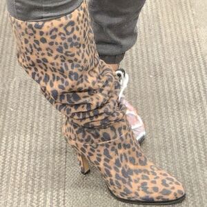 Vince Camuto Leopard-Print Slouch Knee-High Boots